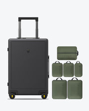 6 Packing Cubes and Textured Luggage Combo